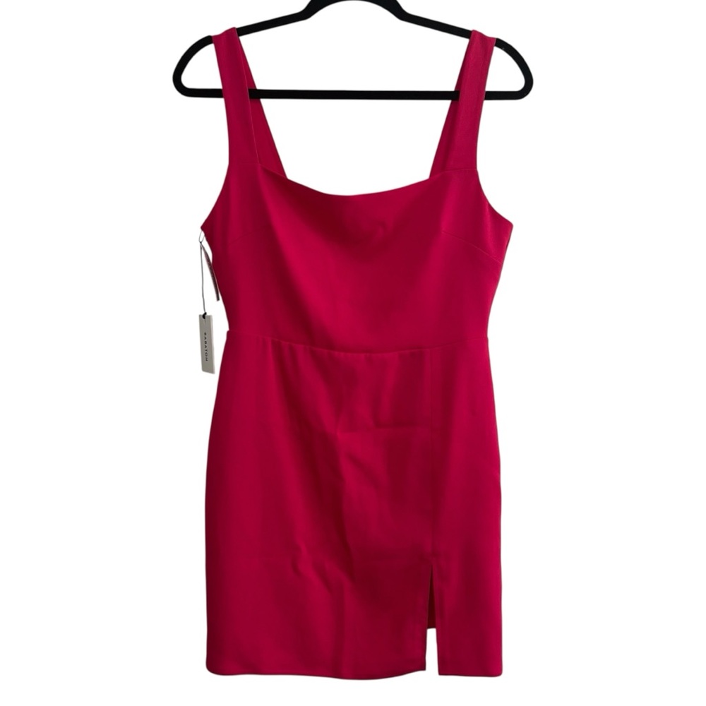 NEW NWT Babaton Aritzia 90’s Slit Mini Dress In Eros Pink Fuchsia - Picture 2 of 10